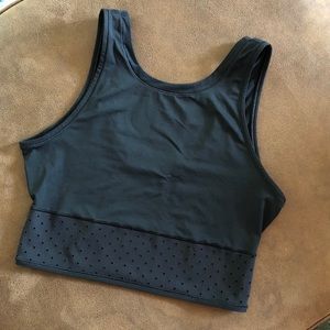 Black High Neck Lululemon Crop Top
